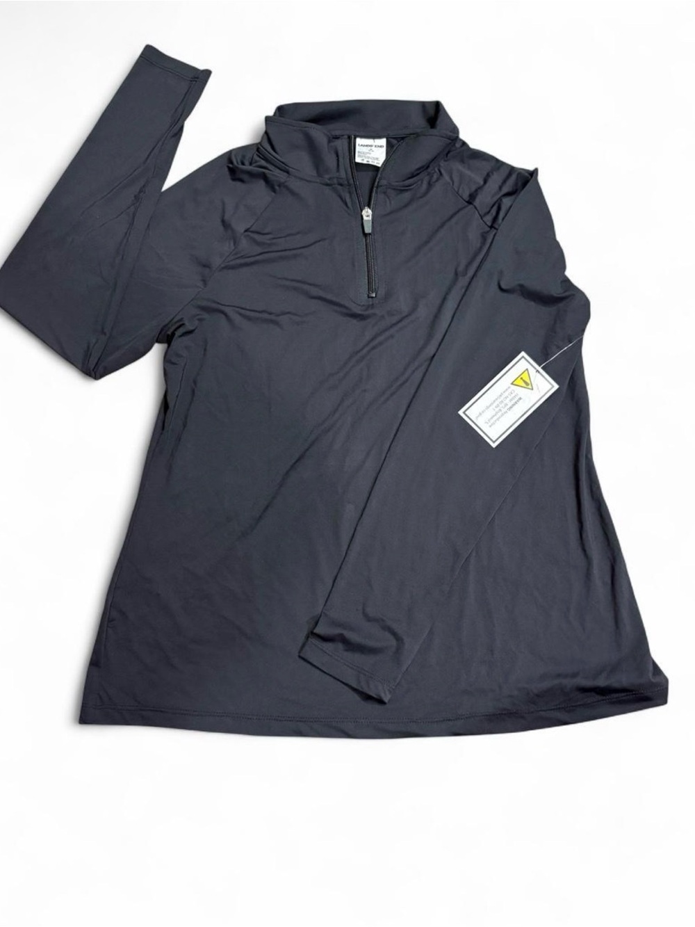 Lands' End Black Long-Sleeve Quarter-Zip Performance Top